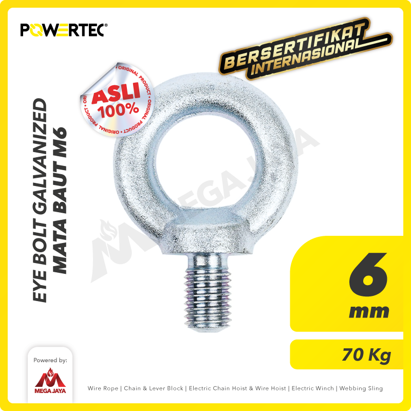 Eye Bolt / Mata Baut Galvanized M6 POWERTEC