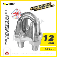 Wire Rope Clip / Klem Seling Kuku Macan SS 316 12mm POWERTEC Bulldog