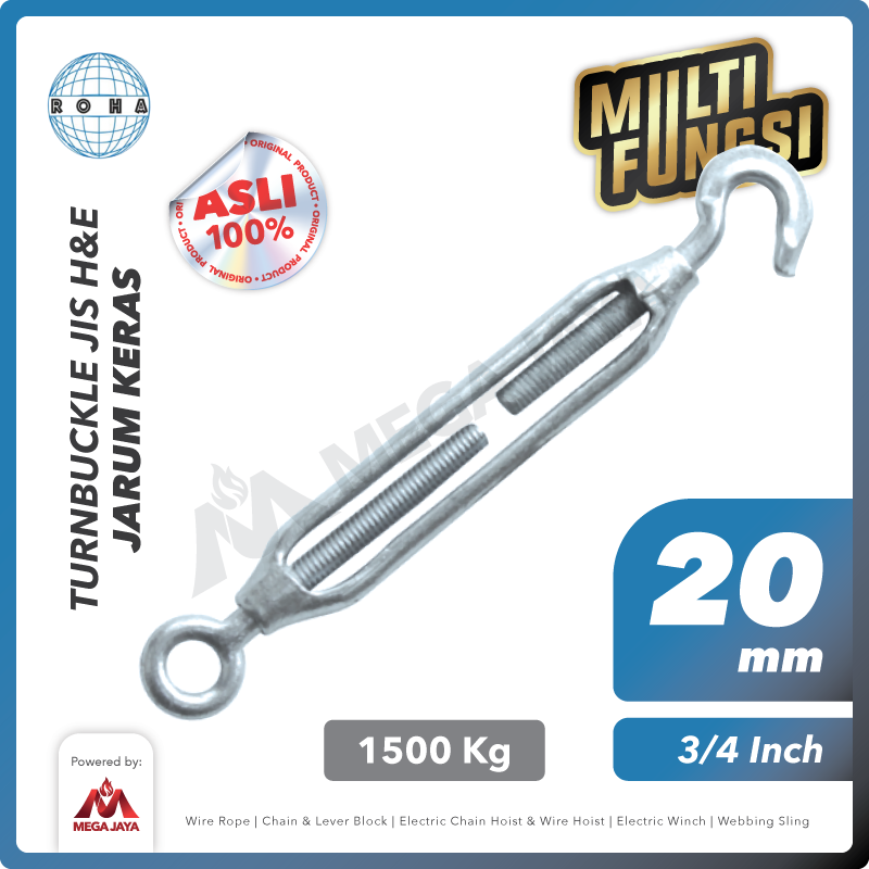Turnbuckle / Jarum Keras JIS Hook & Eye M20 Span Skrup ROHA