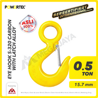 Eye Hoist Hook with Latch Carbon 0.5 Ton POWERTEC
