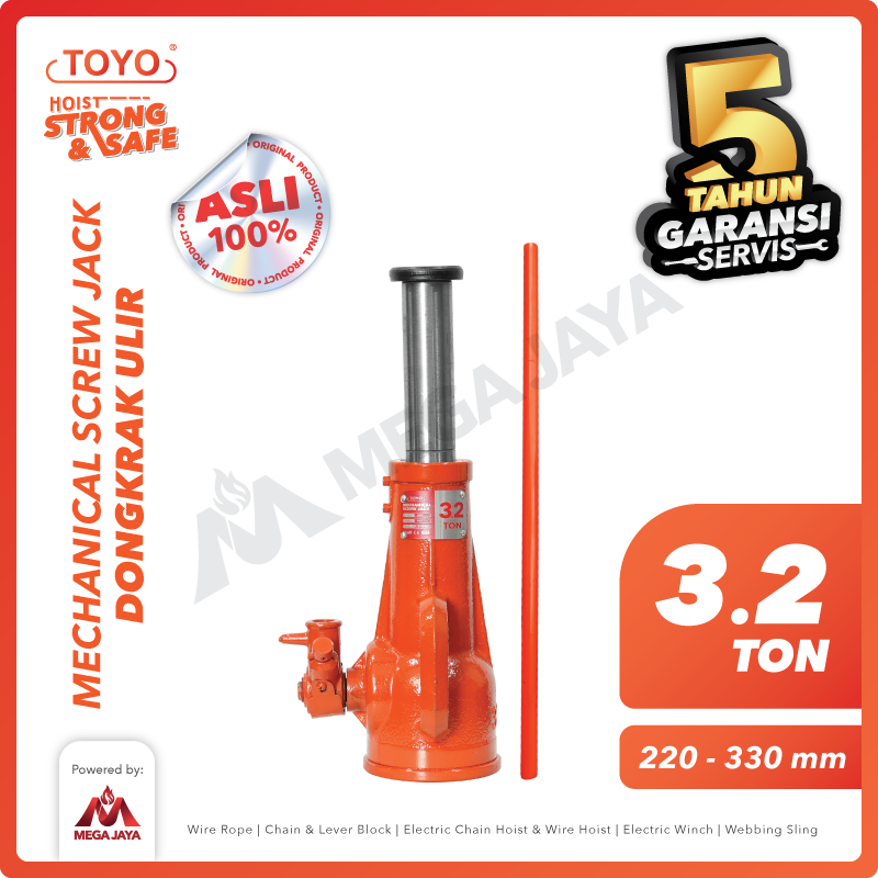 Screw Jack / Dongkrak Ulir Botol 3.2 Ton TOYO