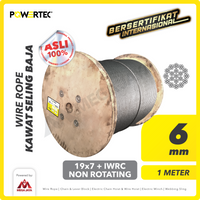 Wire Rope / Kawat Seling Baja 19x7 IWRC 6mm NR POWERTEC - 1 Meter