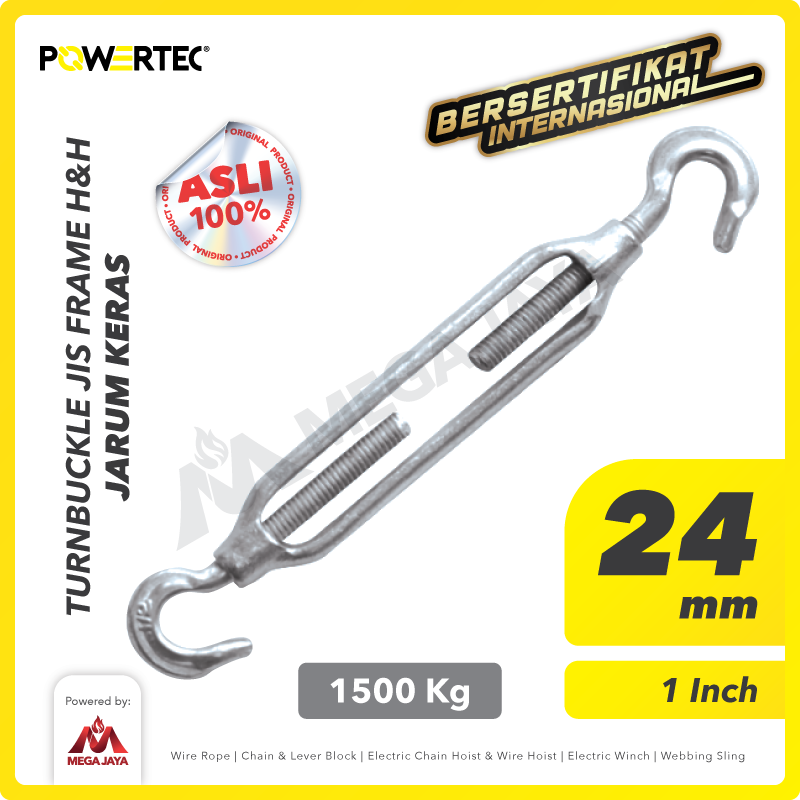 Turnbuckle / Jarum Keras JIS Hook & Hook M24 Span Skrup POWERTEC