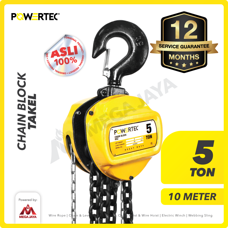 Chain Block / Takel 5 Ton x 10 Meter POWERTEC