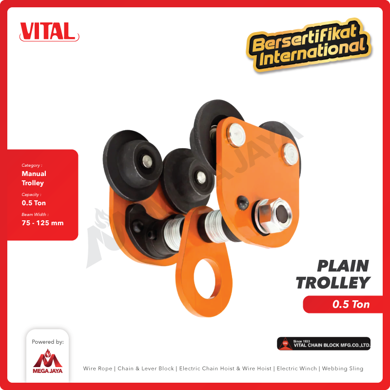 Plain Trolley / Manual Troli 0.5 Ton VITAL