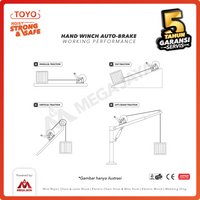 Hand Winch Auto Brake / Katrol Manual 2600 Lbs x 15 Meter TOYO