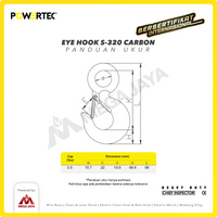 Eye Hoist Hook with Latch Carbon 0.5 Ton POWERTEC