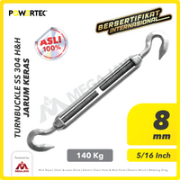 Turnbuckle / Jarum Keras SS 304 Hook & Hook M8 Span Skrup POWERTEC
