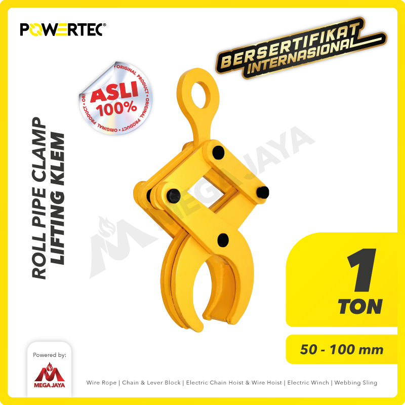 Roll Pipe Lifting Clamp / Klem Angkat Pipa Tabung 1 Ton POWERTEC