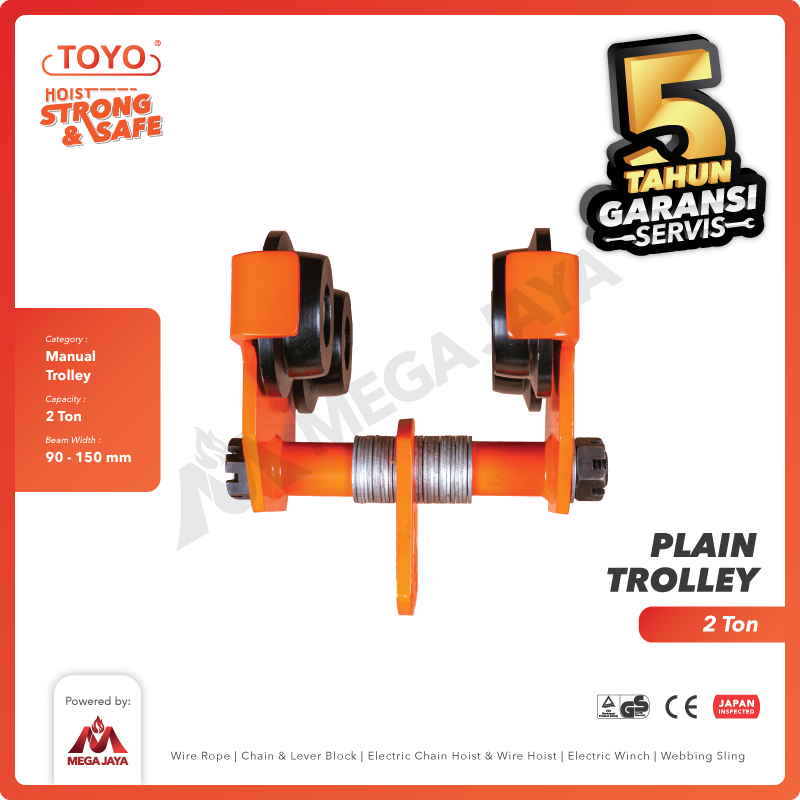 Plain Trolley / Manual Troli 2 Ton TOYO