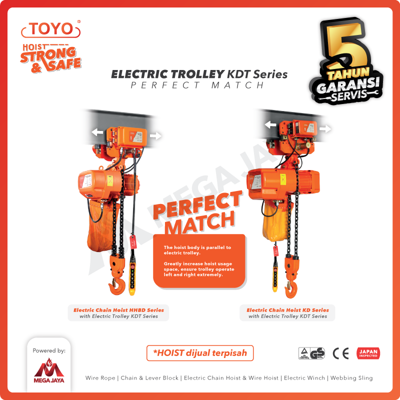 Electric Trolley Girder 3 Ton KDT Series TOYO