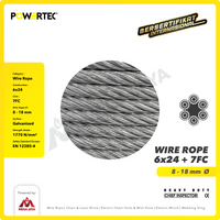 Wire Rope / Kawat Seling Baja 6x24 7FC 8mm Galv POWERTEC - 1 Meter