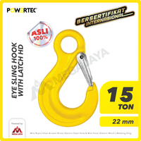 Eye Sling Hook with Latch HD 22mm - 15 Ton POWERTEC