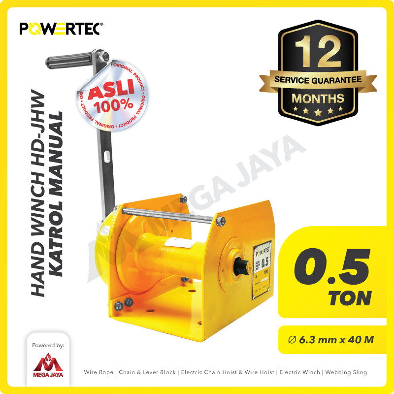 Hand Winch / Boat Winch / Katrol Manual 0.5 Ton JHW HD POWERTEC