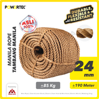 Tali Tambang Manila Rope 24mm x 190m x 85kg Tampar Dadung POWERTEC