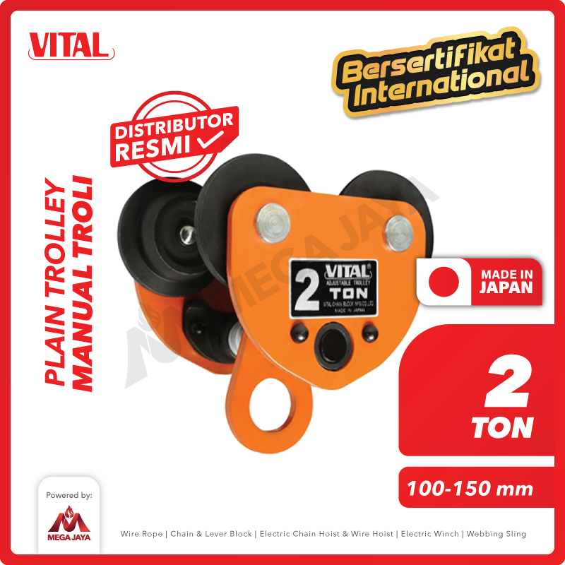 Plain Trolley / Manual Troli 2 Ton VITAL