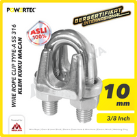 Wire Rope Clip / Klem Seling Kuku Macan SS 316 10mm POWERTEC Bulldog