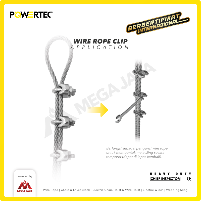 Wire Rope Clip / Klem Seling Kuku Macan Galv 28mm - 1-1/8" POWERTEC