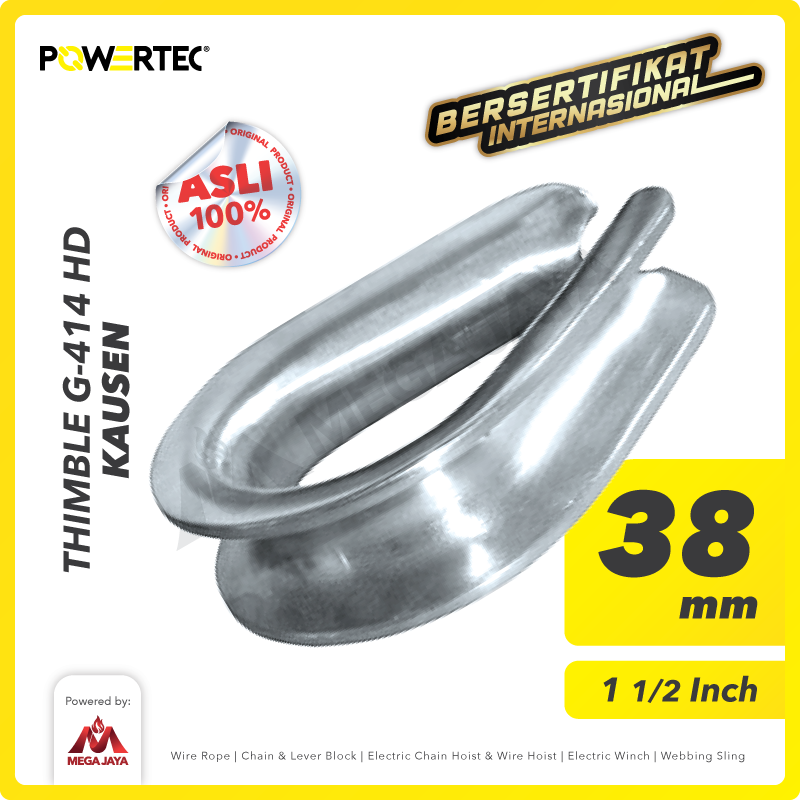 Thimble Wire Rope Kausen Sling G-414 HD 38mm - 1-1/2" POWERTEC