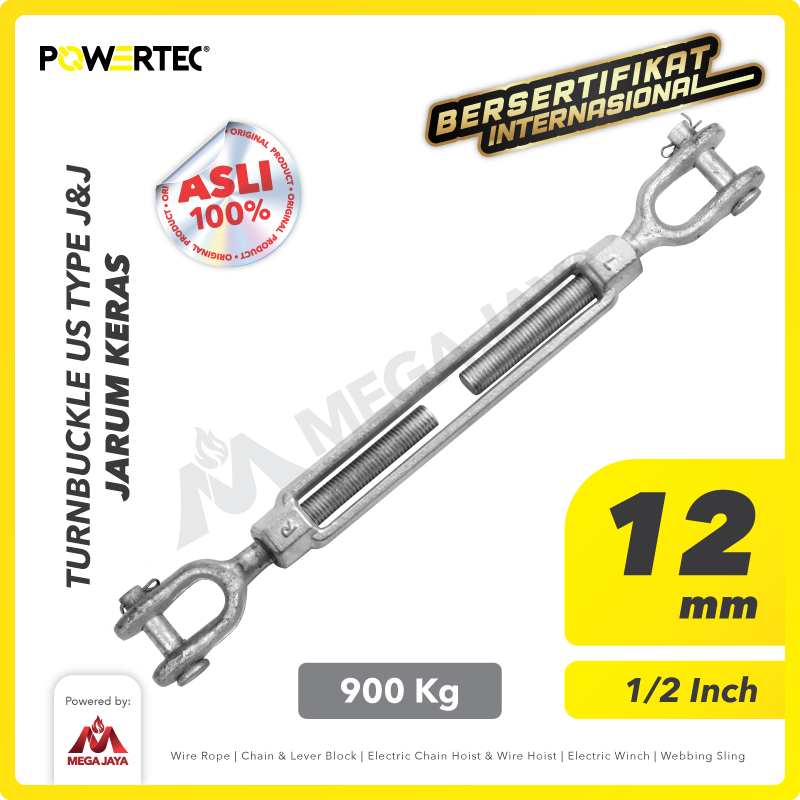 Turnbuckle / Jarum Keras US Type Jaw & Jaw ½" x 9" Span POWERTEC