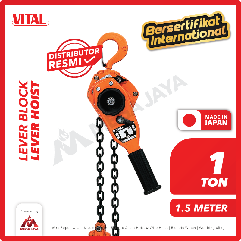 Lever Block / Lever Hoist 1 Ton x 1.5 Meter VITAL