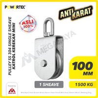 Small Pulley SS 304 Katrol Kerekan 100mm - 1 Sheave Stainless POWERTEC