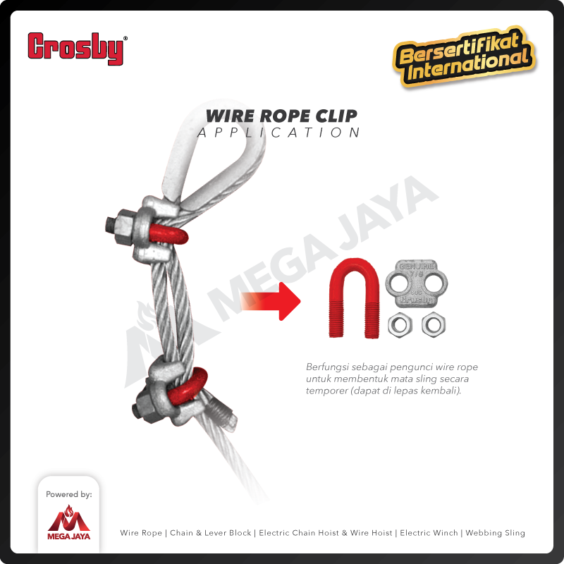 Wire Rope Clip / Klem Seling Kuku Macan 3/4" - 20mm G450 CROSBY