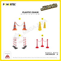 Rantai Plastik PVC 10mm x 25m Plastic Chain POWERTEC - Kuning