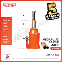 Hydraulic Bottle Jack / Dongkrak Botol 15 Ton TOYO