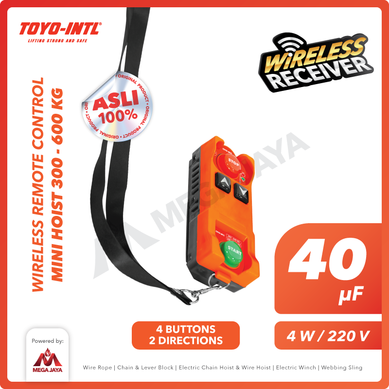 Wireless Remote Control Mini Hoist 220V 4 Button 2 Direction 40μF TOYO