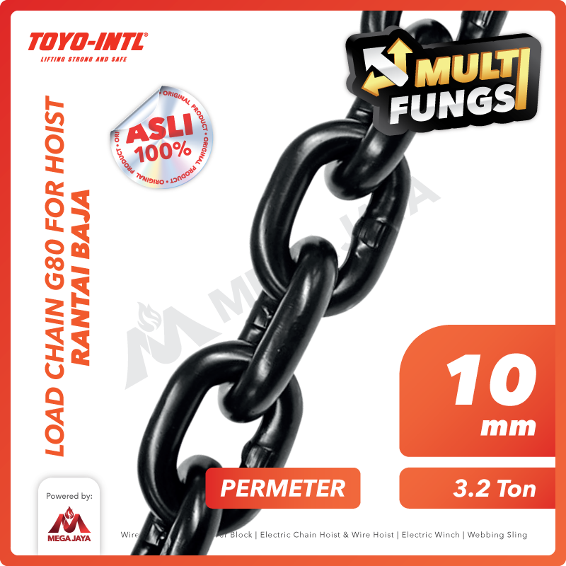Load Chain / Rantai Baja G80 Hoist - 10mm TOYO-INTL
